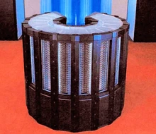Superordinateur Cray 2 avec son design cylindrique caractéristique