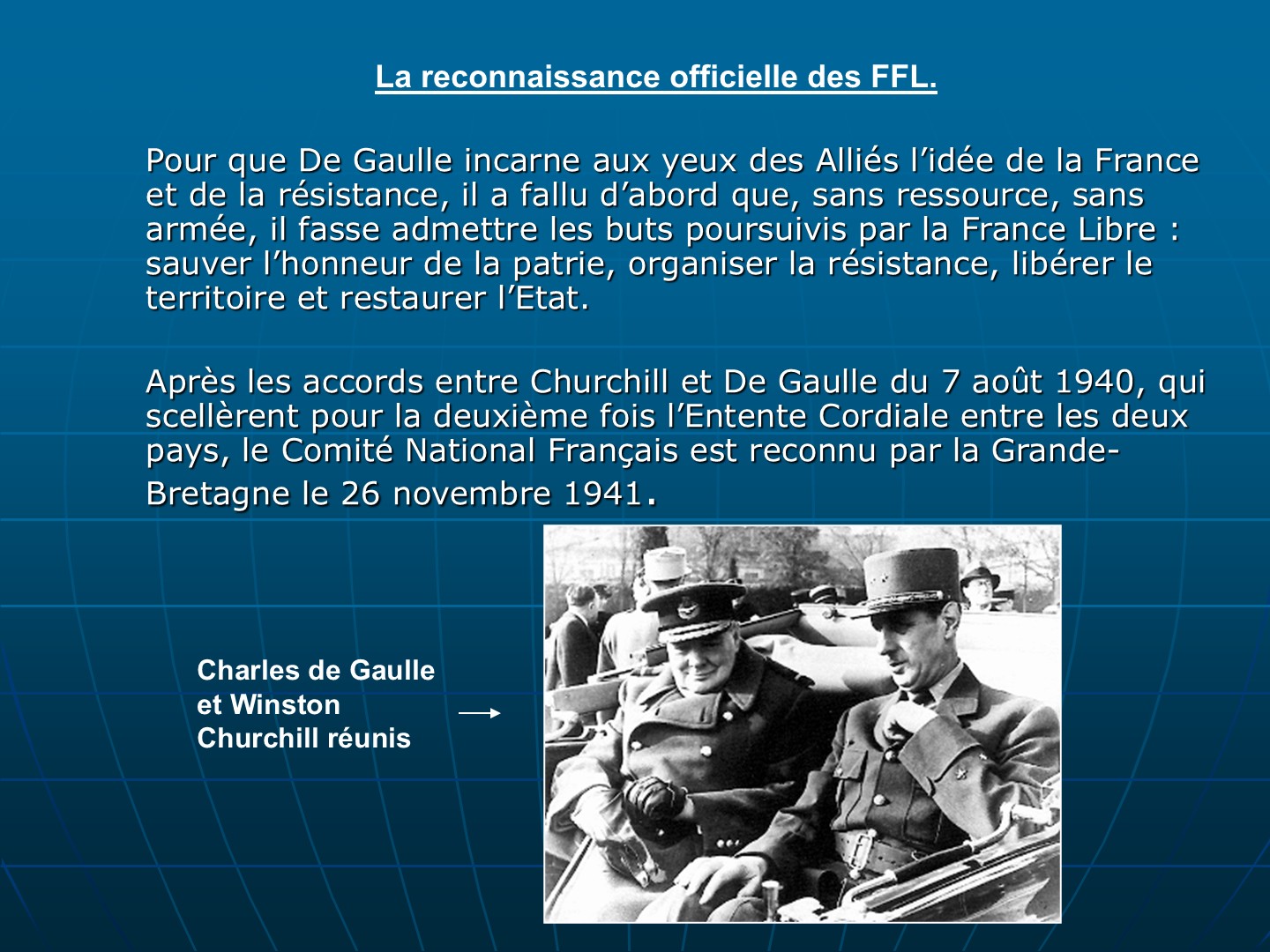 Diapositive 14 — CNRD 2004 « Naissance des FFL »