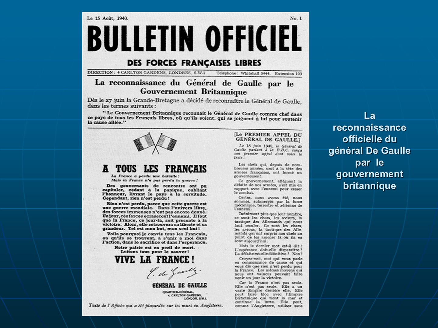 Diapositive 15 — CNRD 2004 « Naissance des FFL »