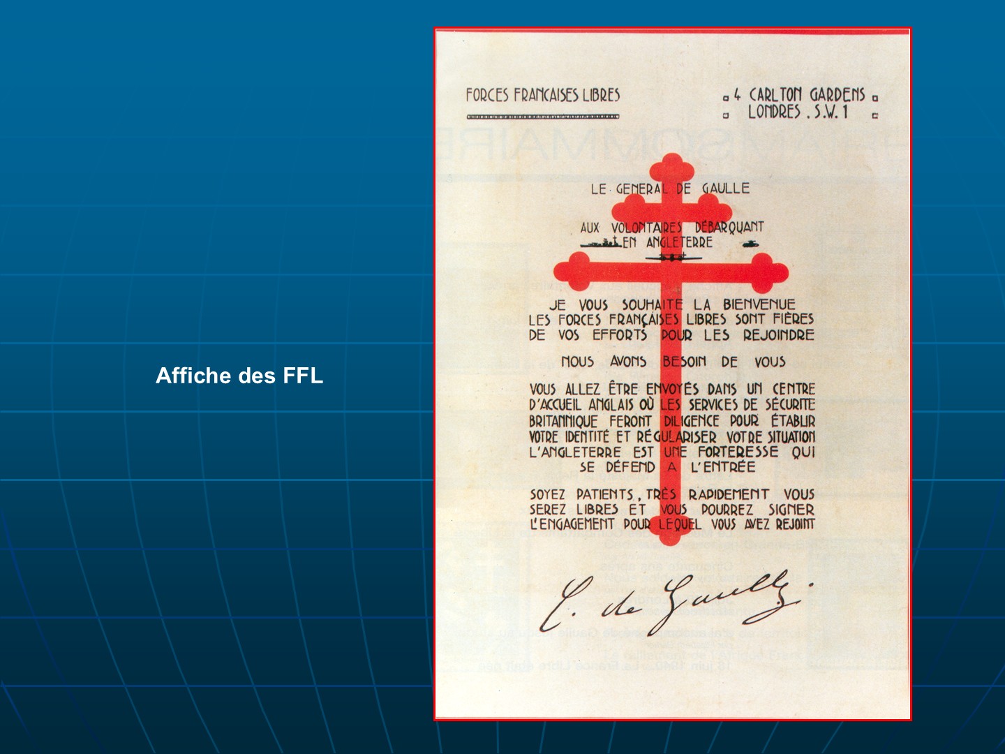 Diapositive 5 — CNRD 2004 « Qui sont les FFL »