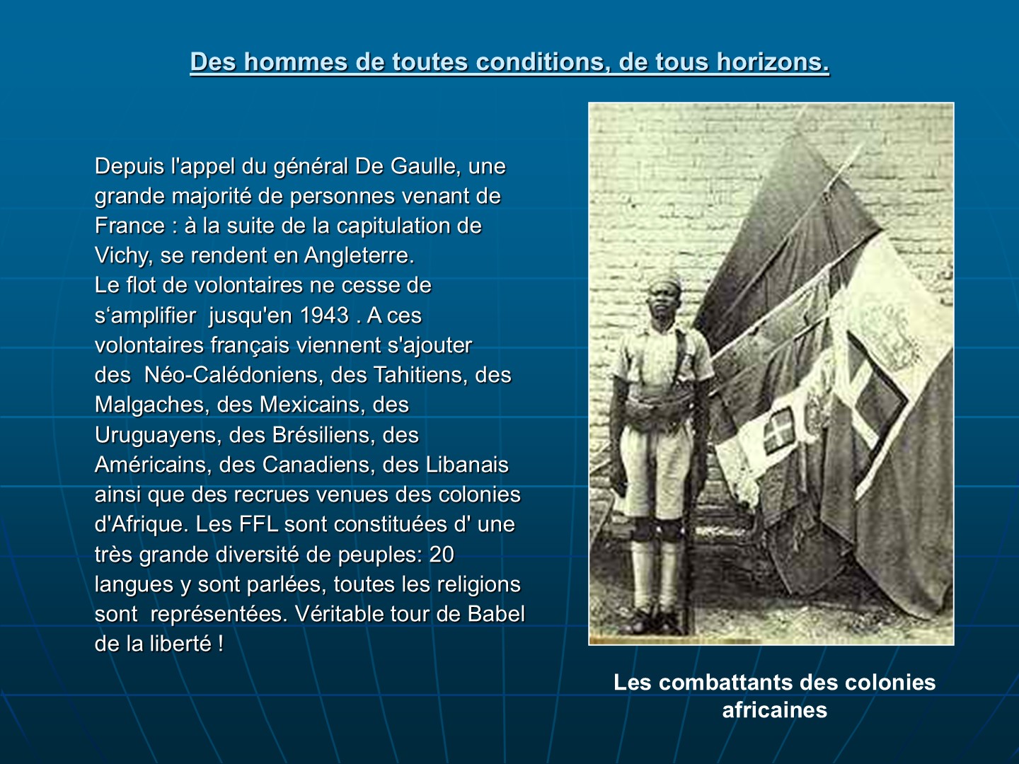 Diapositive 6 — CNRD 2004 « Qui sont les FFL »