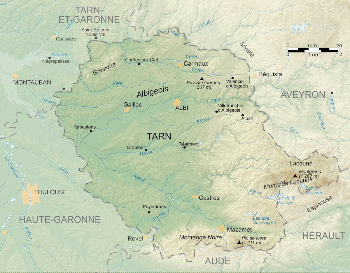 Tarn (relief, principales villes)