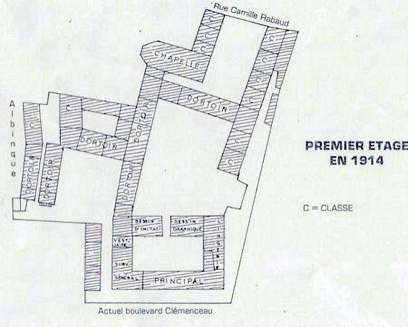 Plan du collège de Castres en 1914